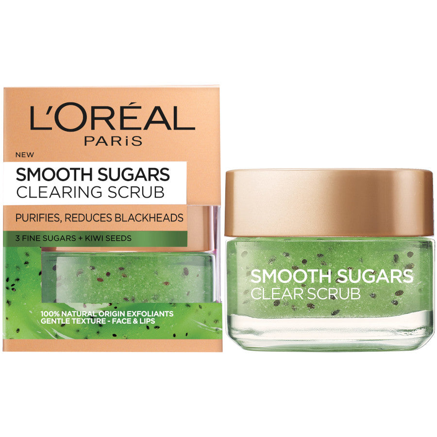 L'Oreal Smooth Sugars Clearing Scrub With Kiwi Seeds - 50ml