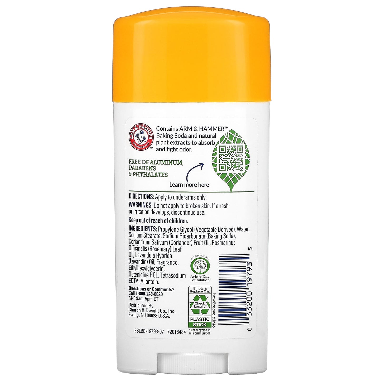 Arm & Hammer Essentials with Natural Deodorizers, Deodorant, Rosemary Lavender