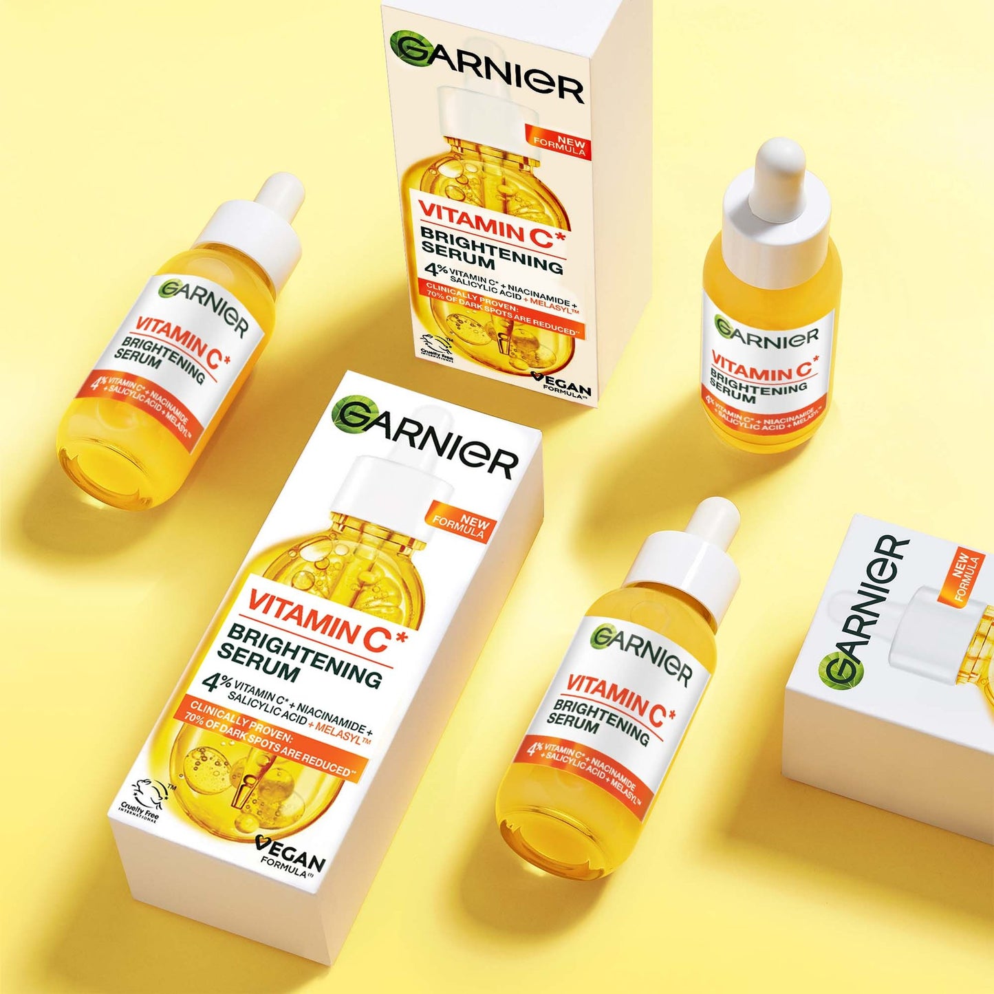 Garnier Vitamin C Brightening Serum & Glow UV Fluid SPF 50+ Face Duo Set