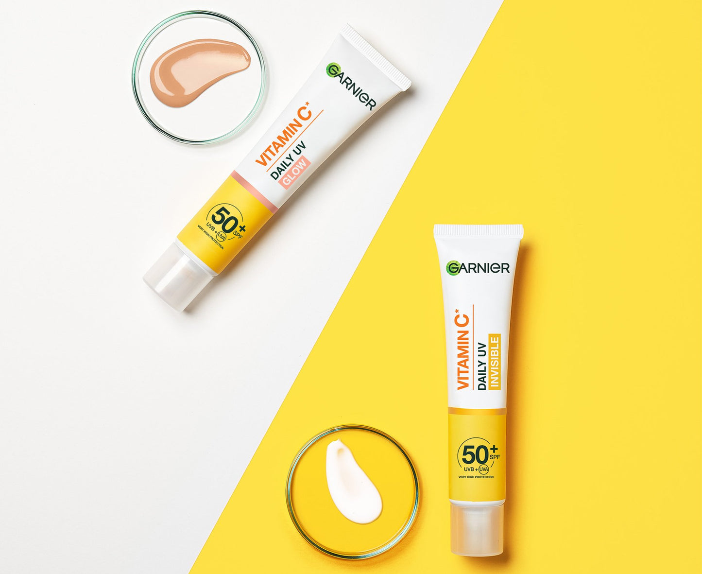 Garnier Vitamin C Brightening Serum & Glow UV Fluid SPF 50+ Face Duo Set