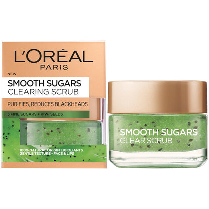 L'Oreal Smooth Sugars Clearing Scrub With Kiwi Seeds - 50ml