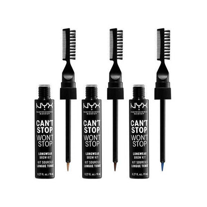 NYX Can't Stop Won't Stop Longwear Brow Kit - 08 BLACK