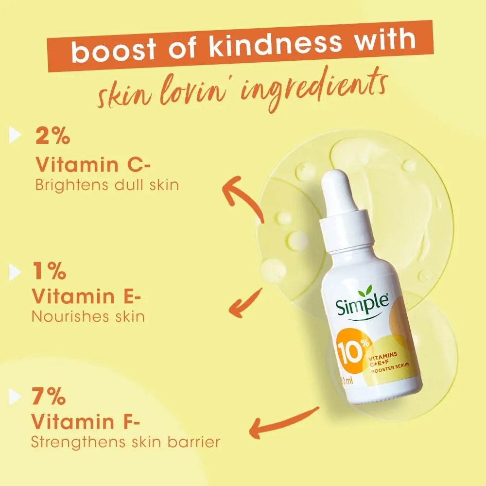 Simple Booster Serum 10% Vitamin C+E+F 30 ML - Iconic and class