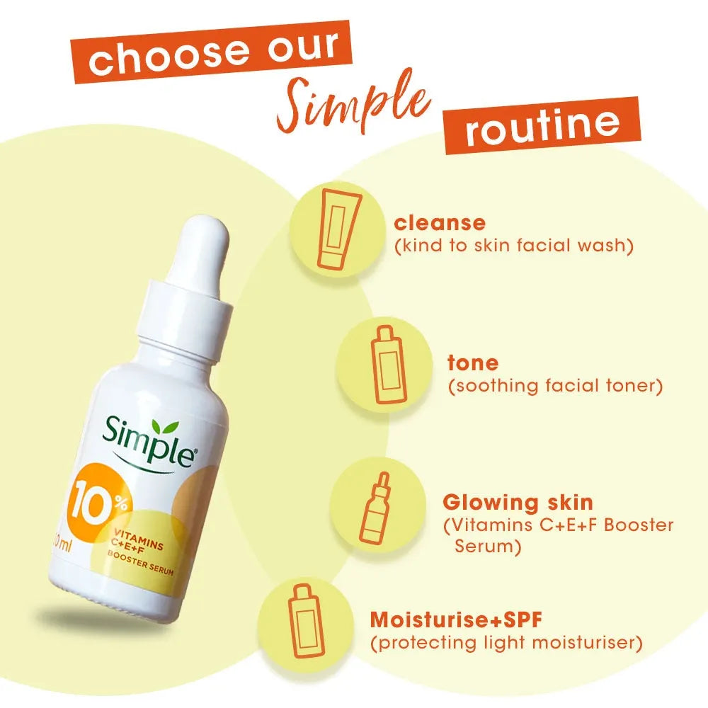 Simple Booster Serum 10% Vitamin C+E+F 30 ML - Iconic and class